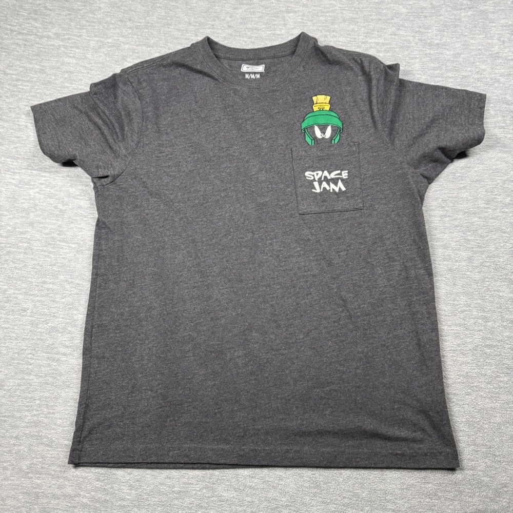 Tailgate T-Shirt Men M Grey Space Jam Marvin Martian Pocket Warner Bros Graphic‎